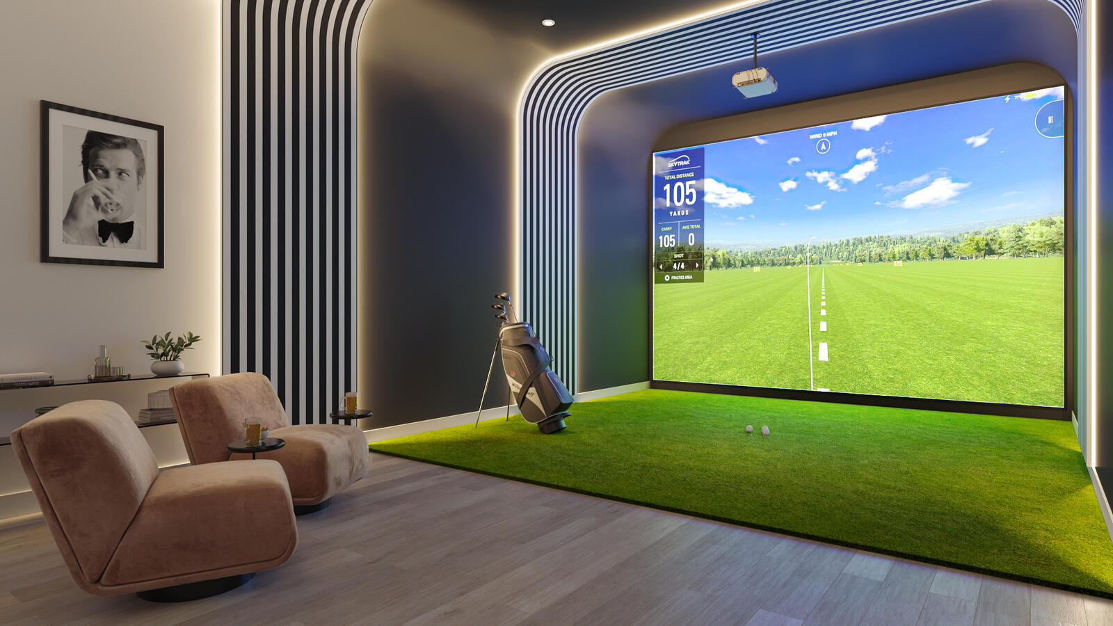 Juego de golf en la pantalla